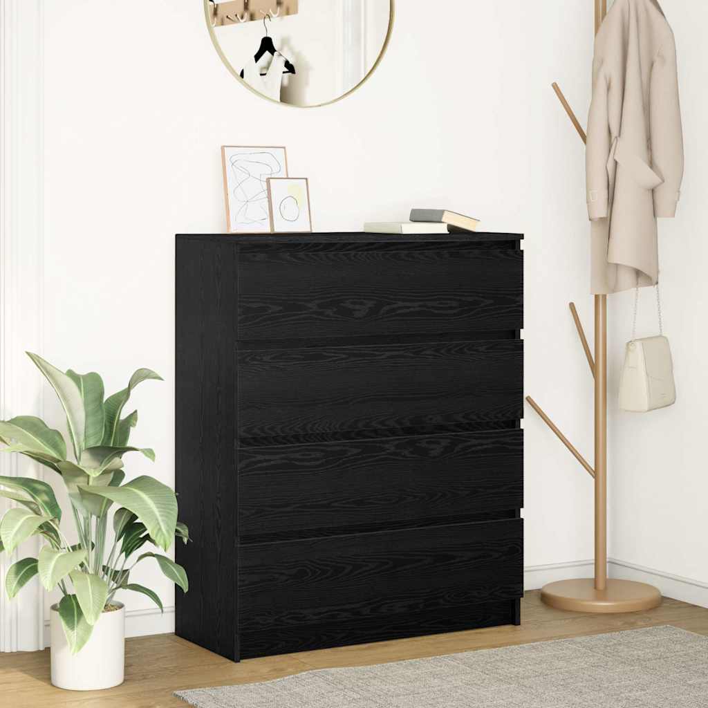 Aparador 80x35x99 cm derivados de madeira carvalho preto