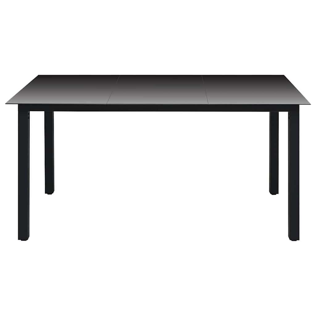 5 Pcs conjunto de jantar para jardim preto