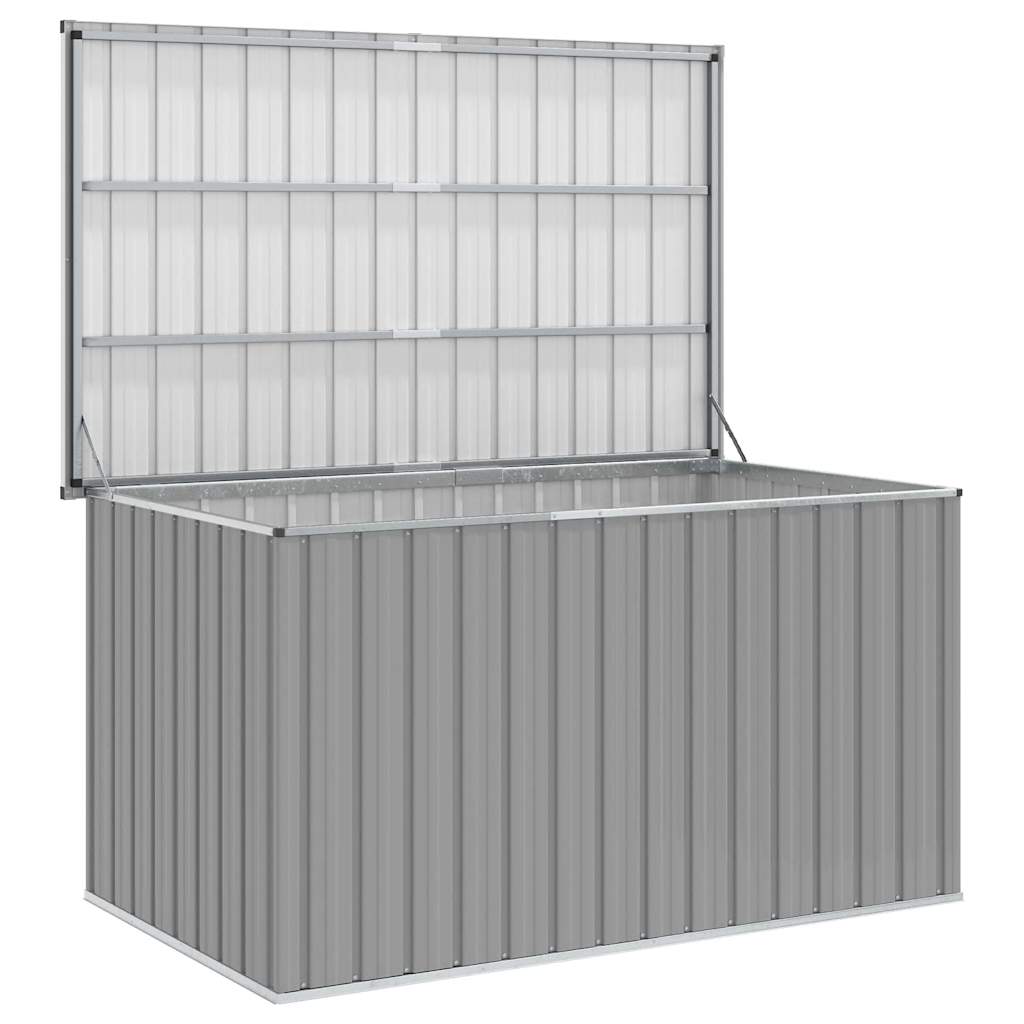 Caixa de arrumação para jardim 171x99x93 cm cinzento