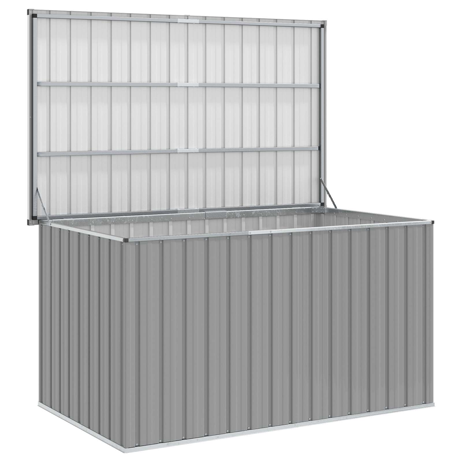 Caixa de arrumação para jardim 171x99x93 cm cinzento