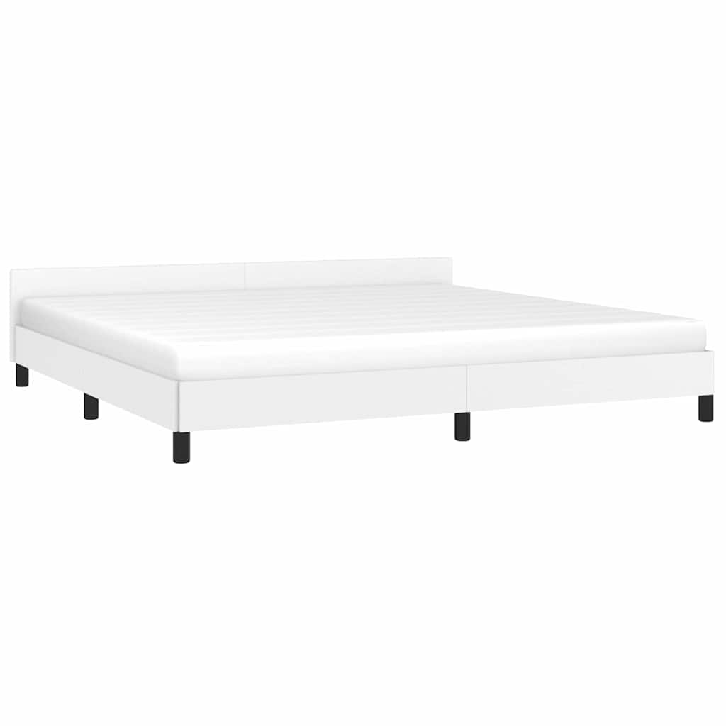 Estrutura de cama c/ cabeceira sem colchão 200x200 cm branco
