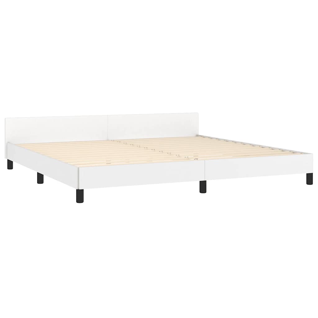 Estrutura de cama c/ cabeceira sem colchão 200x200 cm branco