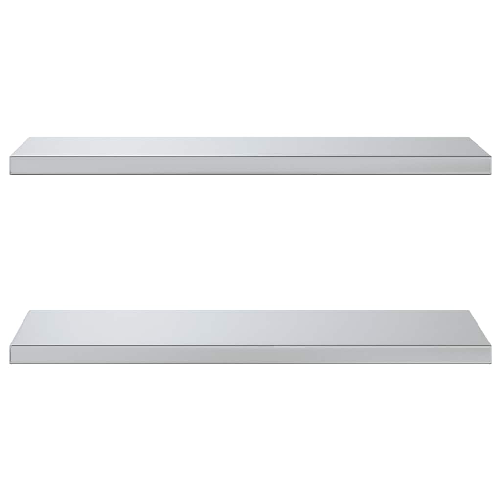 Prateleiras de parede 2 pcs 75x30 cm aço inoxidável prateado