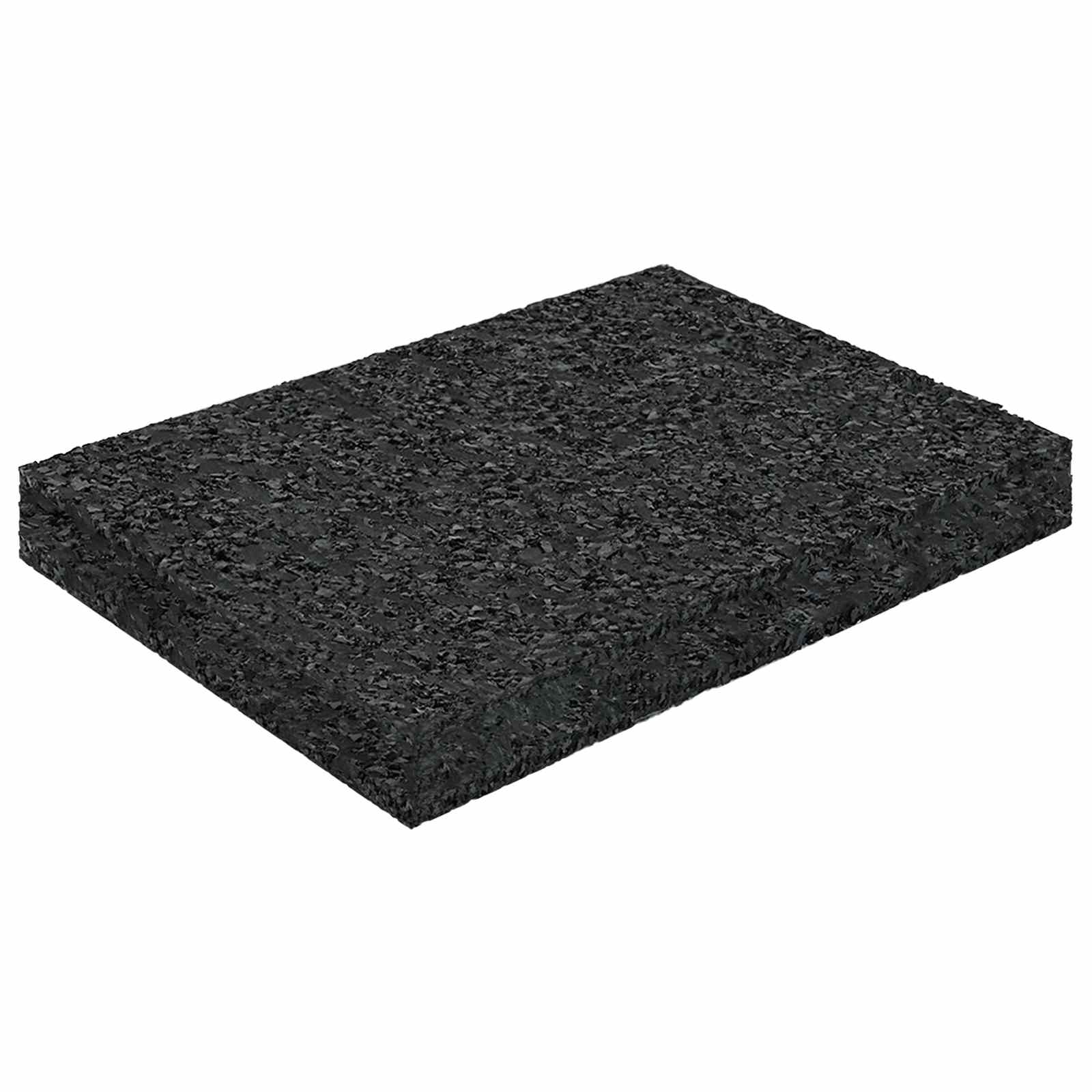 Tapete de pátio em granulado de borracha preto 6 x 9 x 1 cm