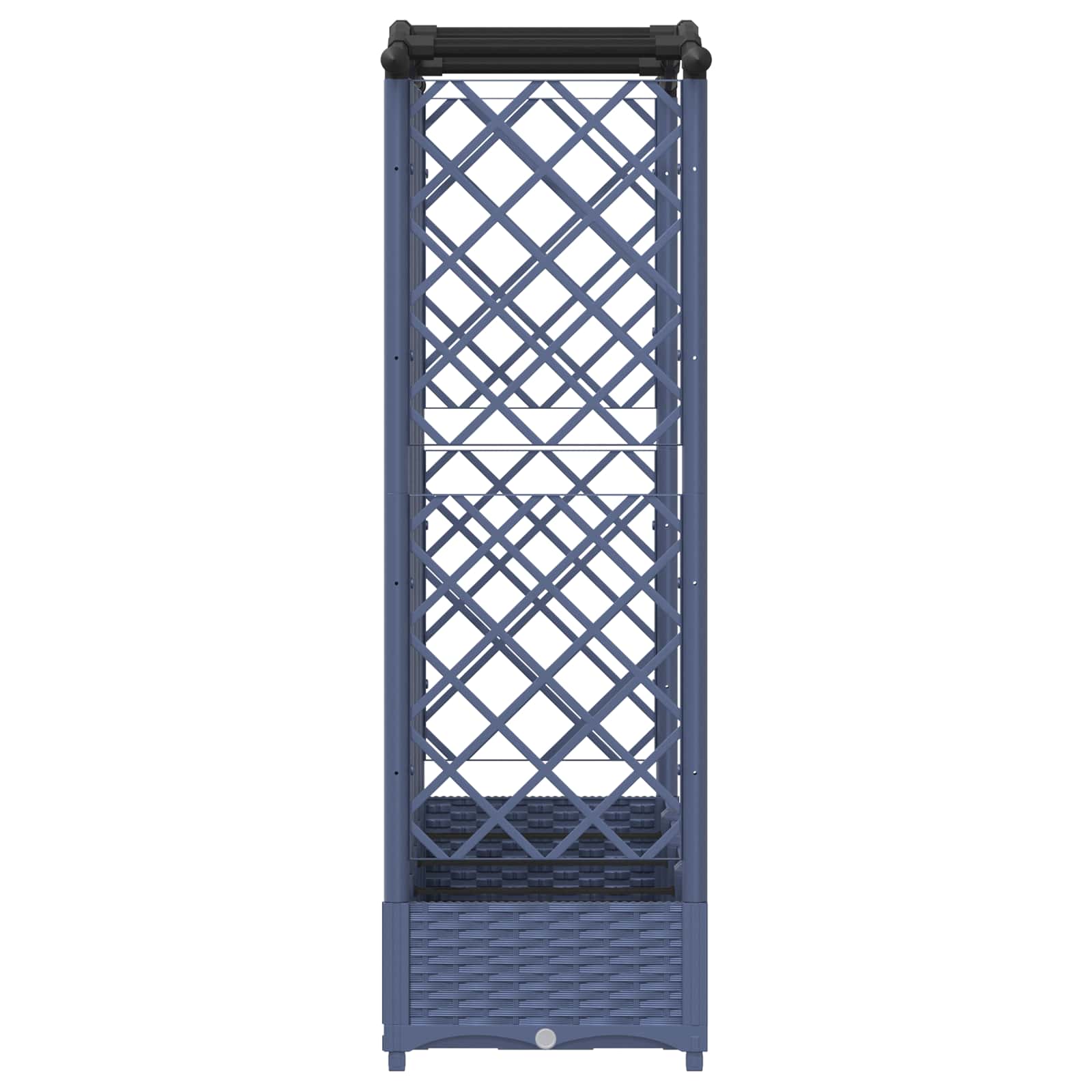 Cama elevada com treliça e telhado cinzento 203,5 x 40 x 123 cm