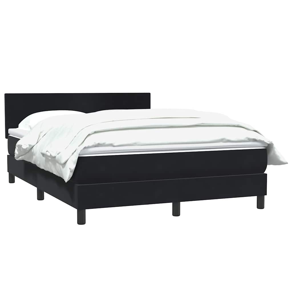 Cama com molas/colchão 160x210 cm veludo preto