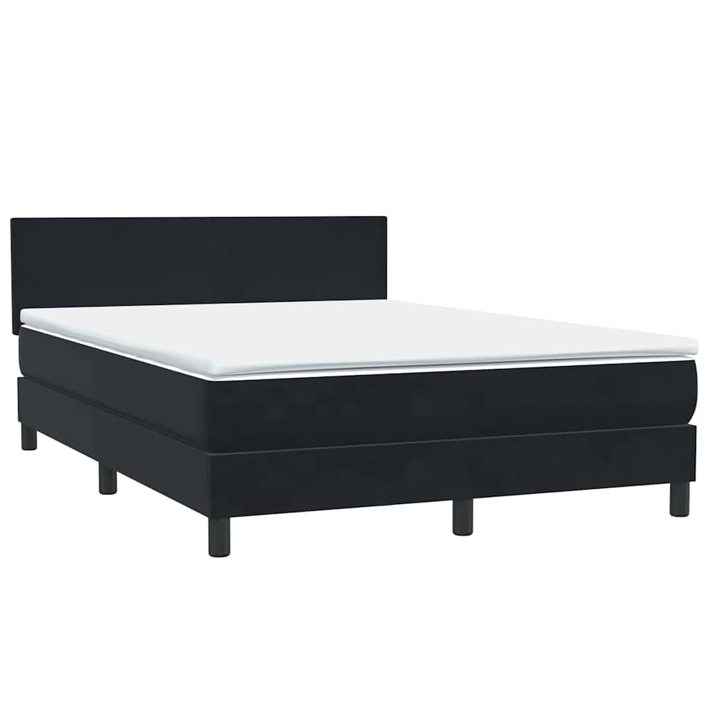 Cama com molas/colchão 160x210 cm veludo preto