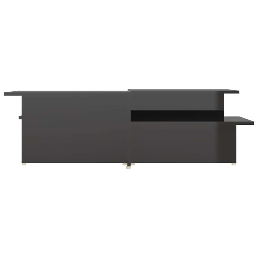 Mesas centro 2pcs 111,5x50x33cm madeira processada preto brilh.