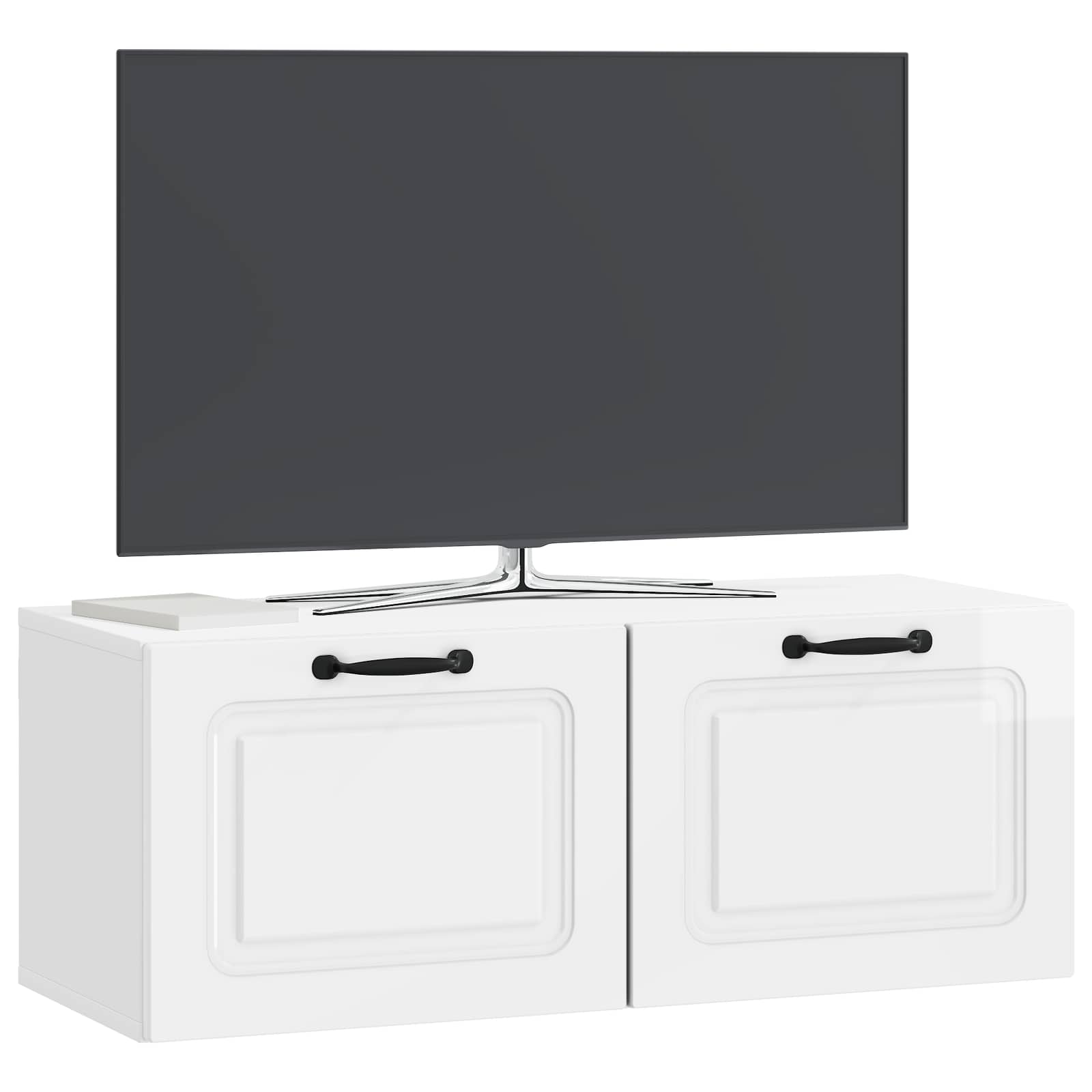 Gabinete de TV de parede branco brilhante 78,5 x 31 x 30 cm