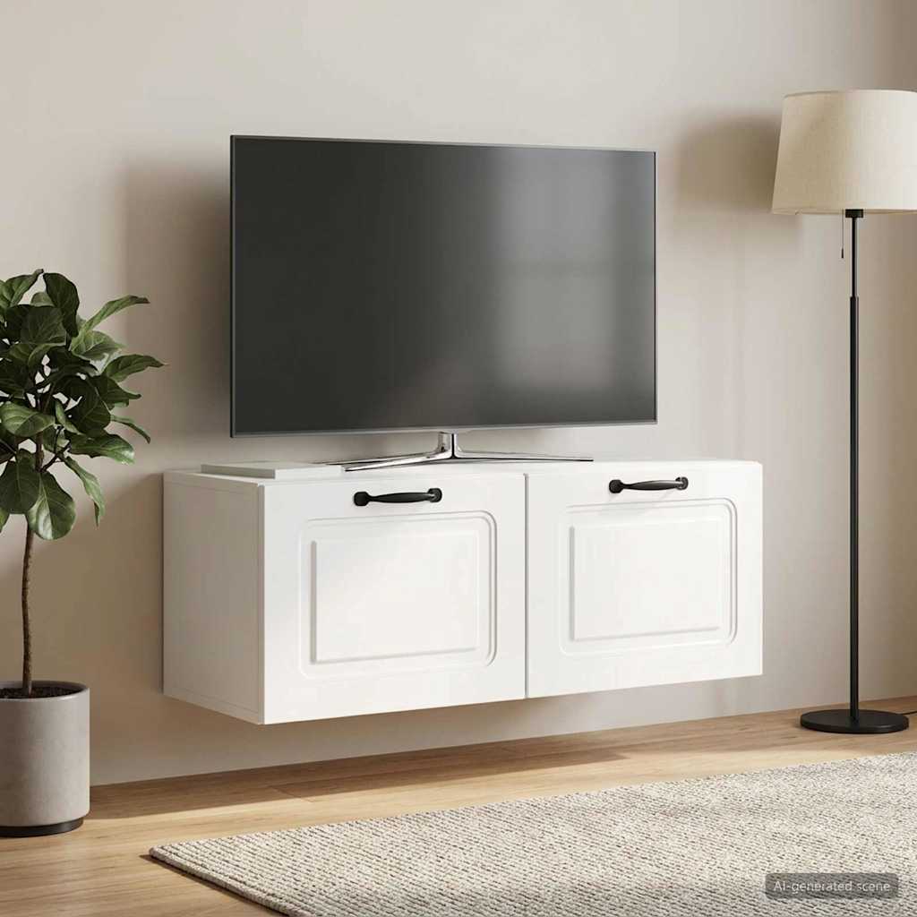 Gabinete de TV de parede branco brilhante 78,5 x 31 x 30 cm