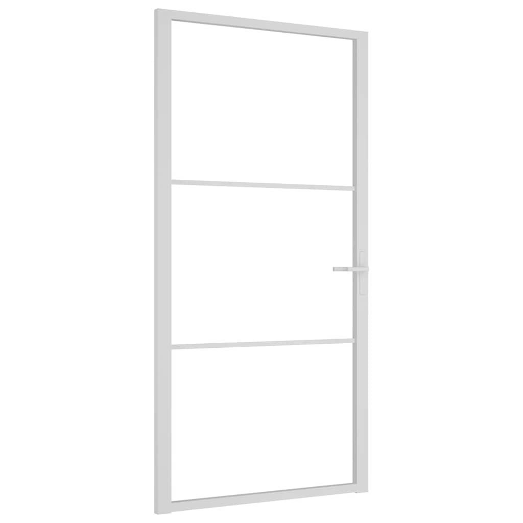 Porta de interior 102,5x201,5 cm vidro esg e alumínio branco
