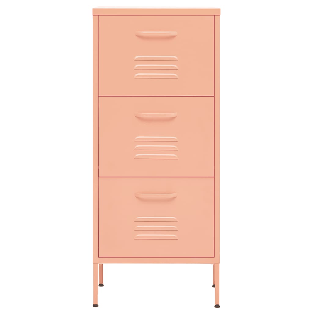 Armário de arrumação aço 42,5x35x101,5 cm rosa