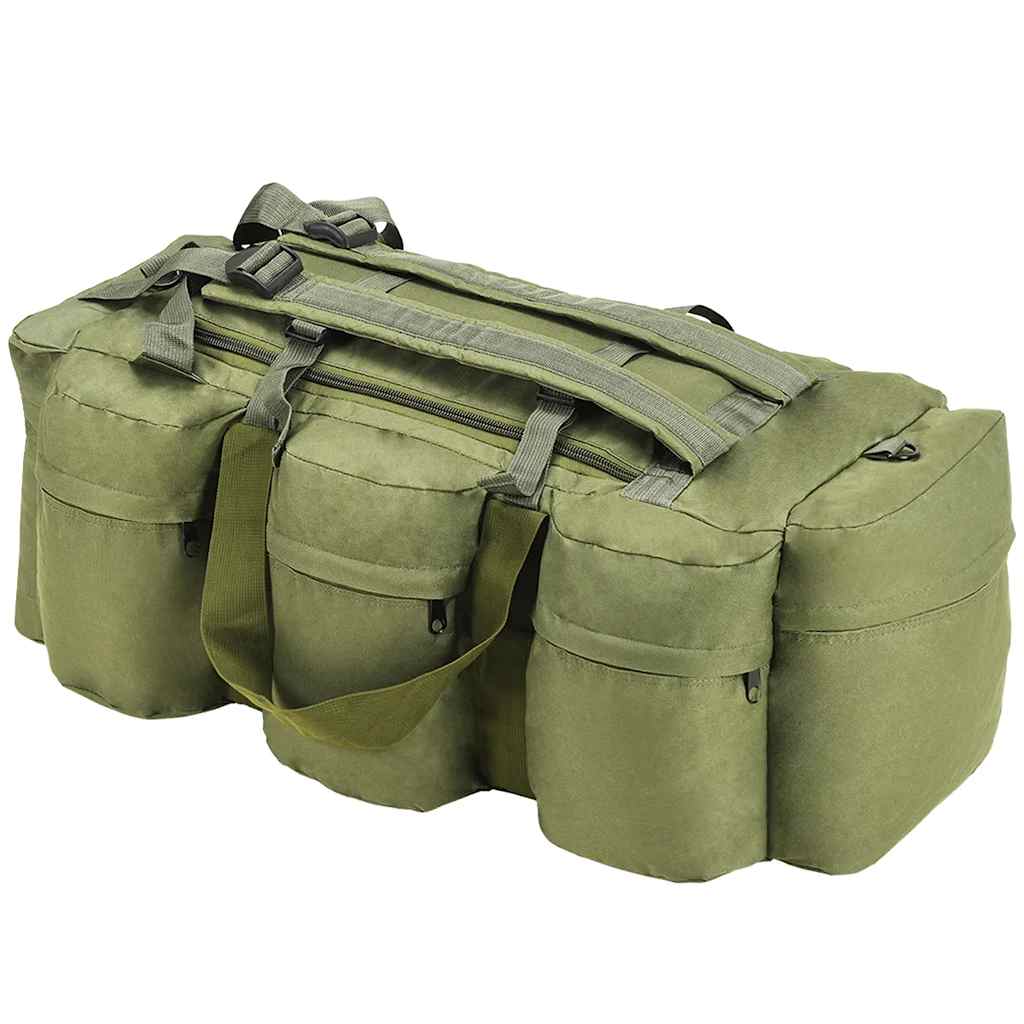 Saco de lona estilo militar 3-em-1 45 l verde azeitona