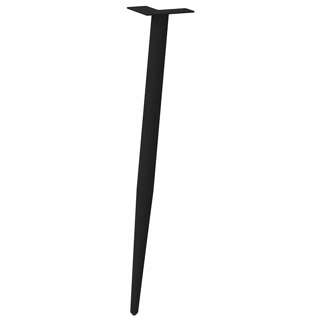 Pés de mesa de console cônicos, 4 peças, preto, 72-73 cm, aço