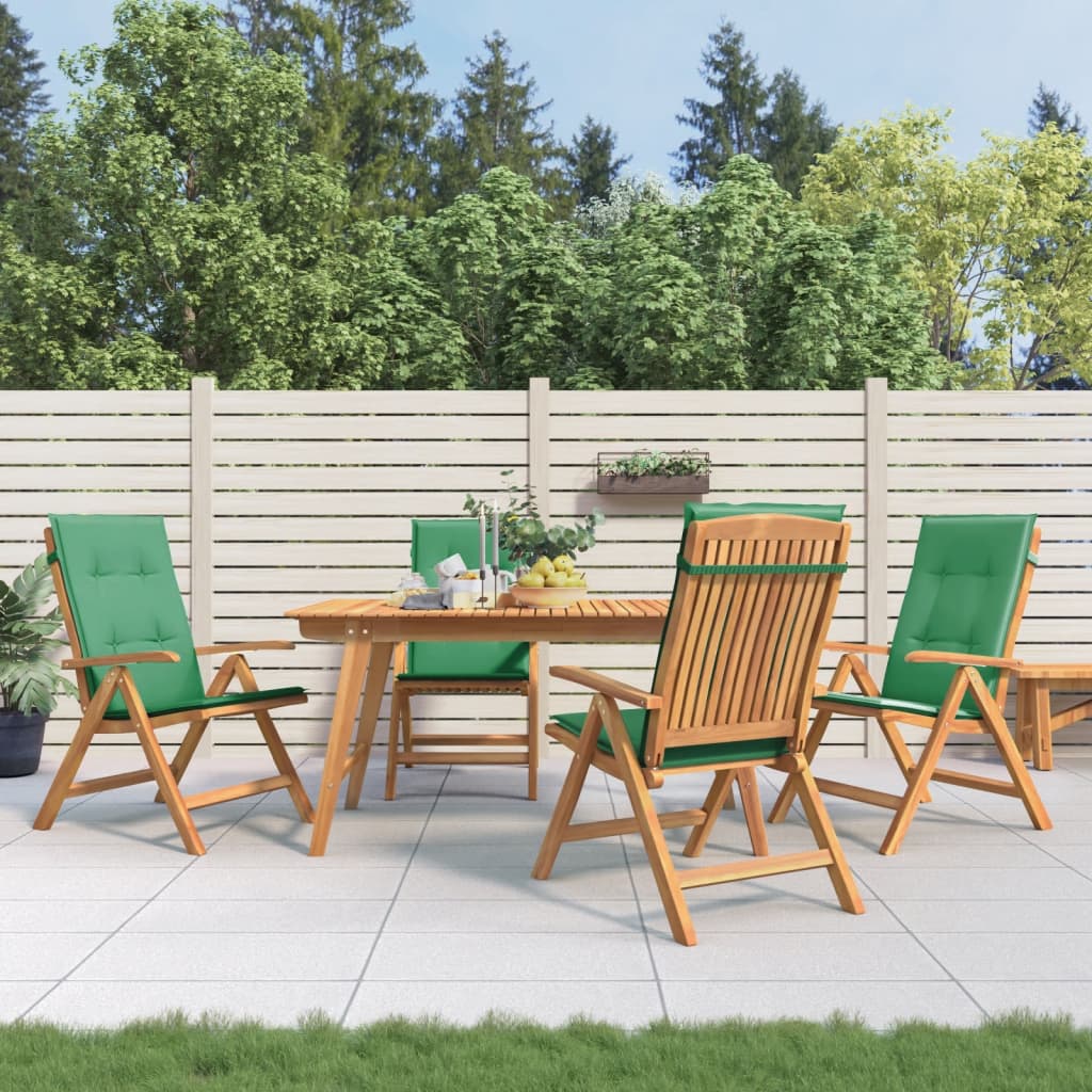 Cadeiras de jardim reclináveis c/ almofadões 4 pcs teca maciça