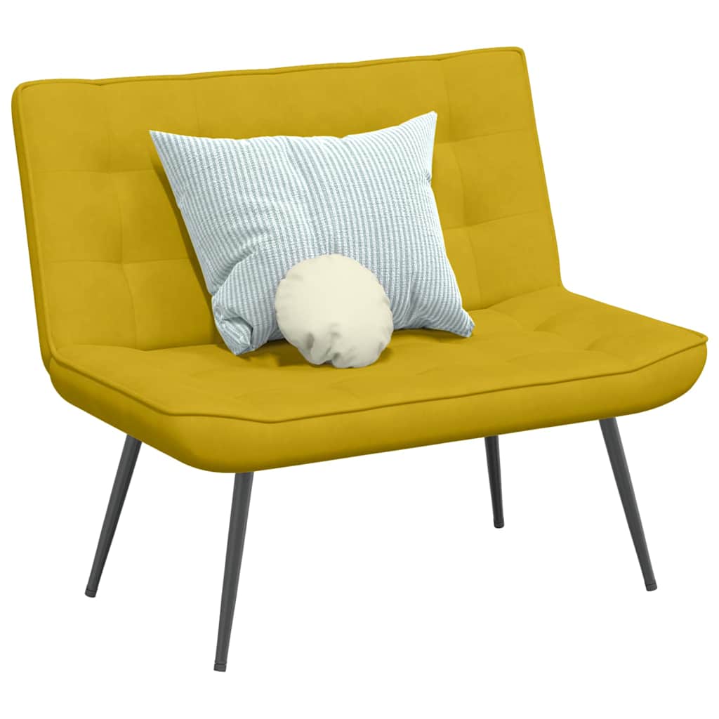 Banco 110x74x84 cm veludo amarelo