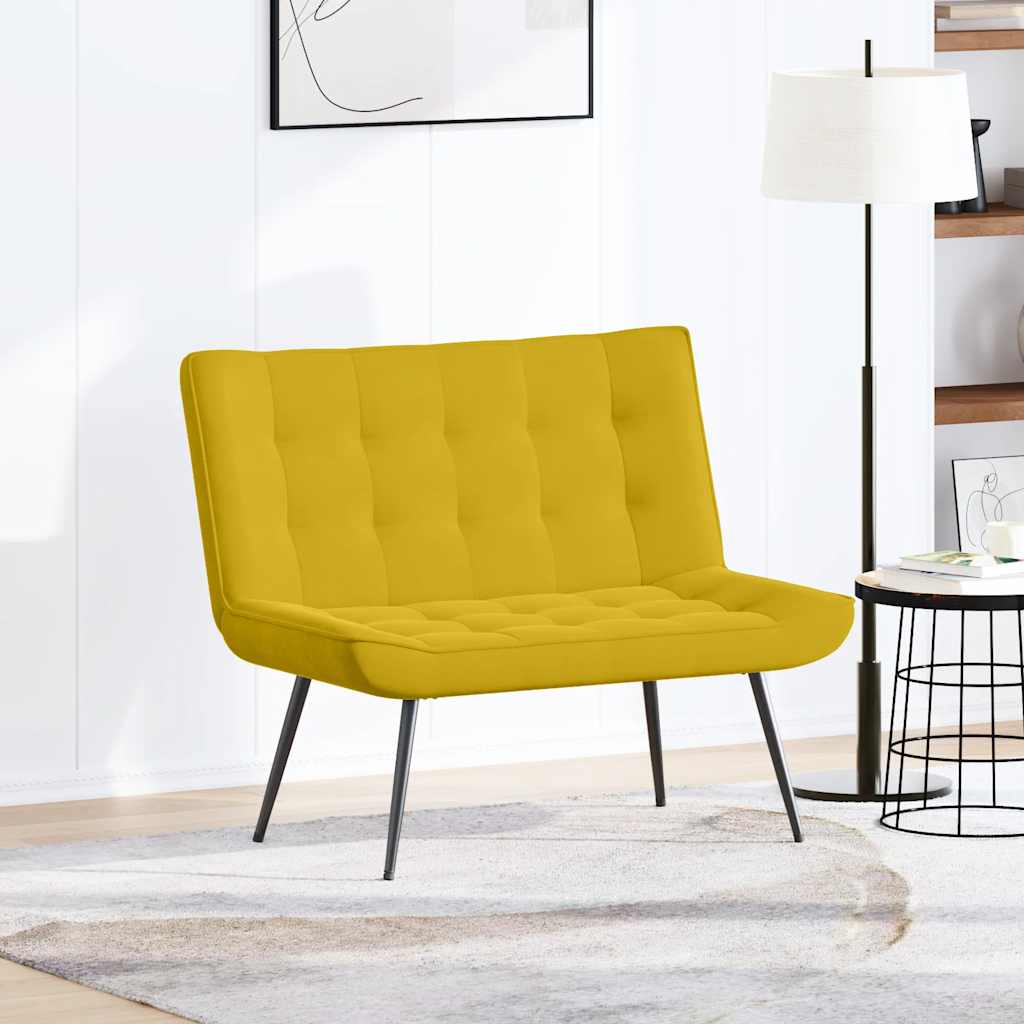Banco 110x74x84 cm veludo amarelo