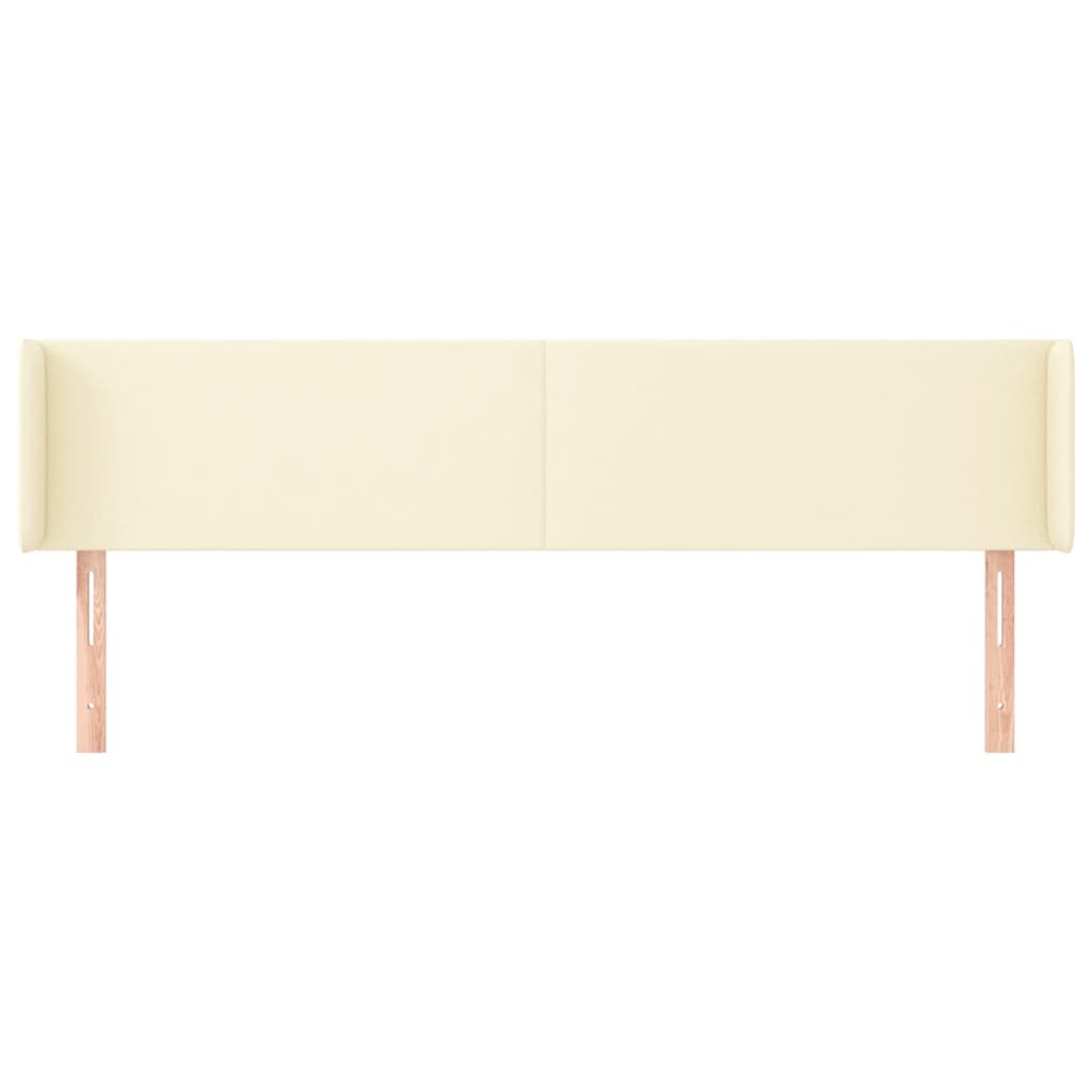 Cabeceira de cama c/ abas couro artificial 203x16x78/88cm creme