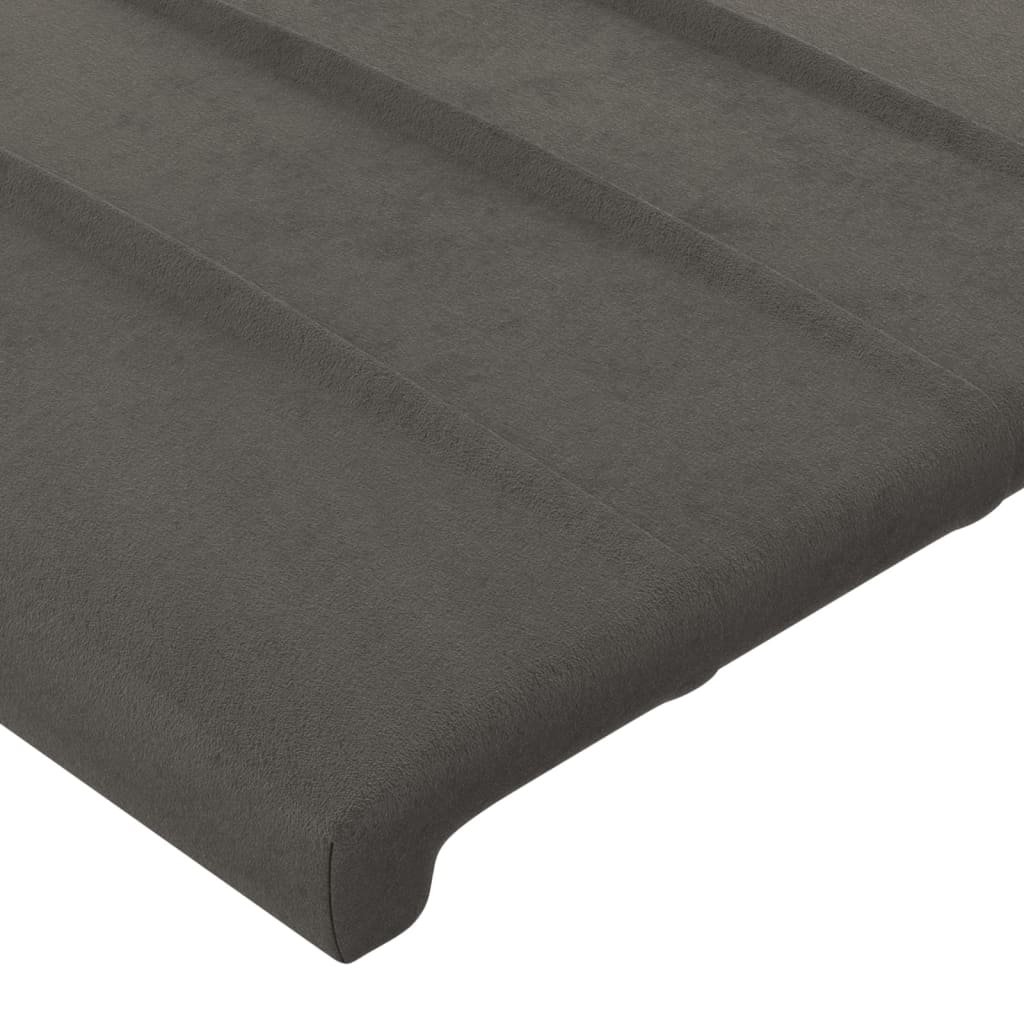 Cabeceira cinza escuro 90x5x118/128 cm veludo