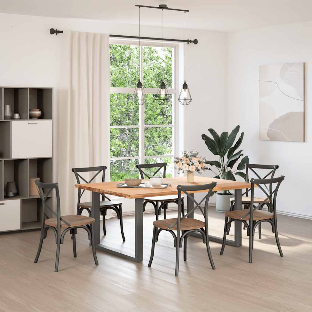 Pés para mesa de jantar em formato de u, 2 peças, antracite, 100x(72-73) cm, aço
