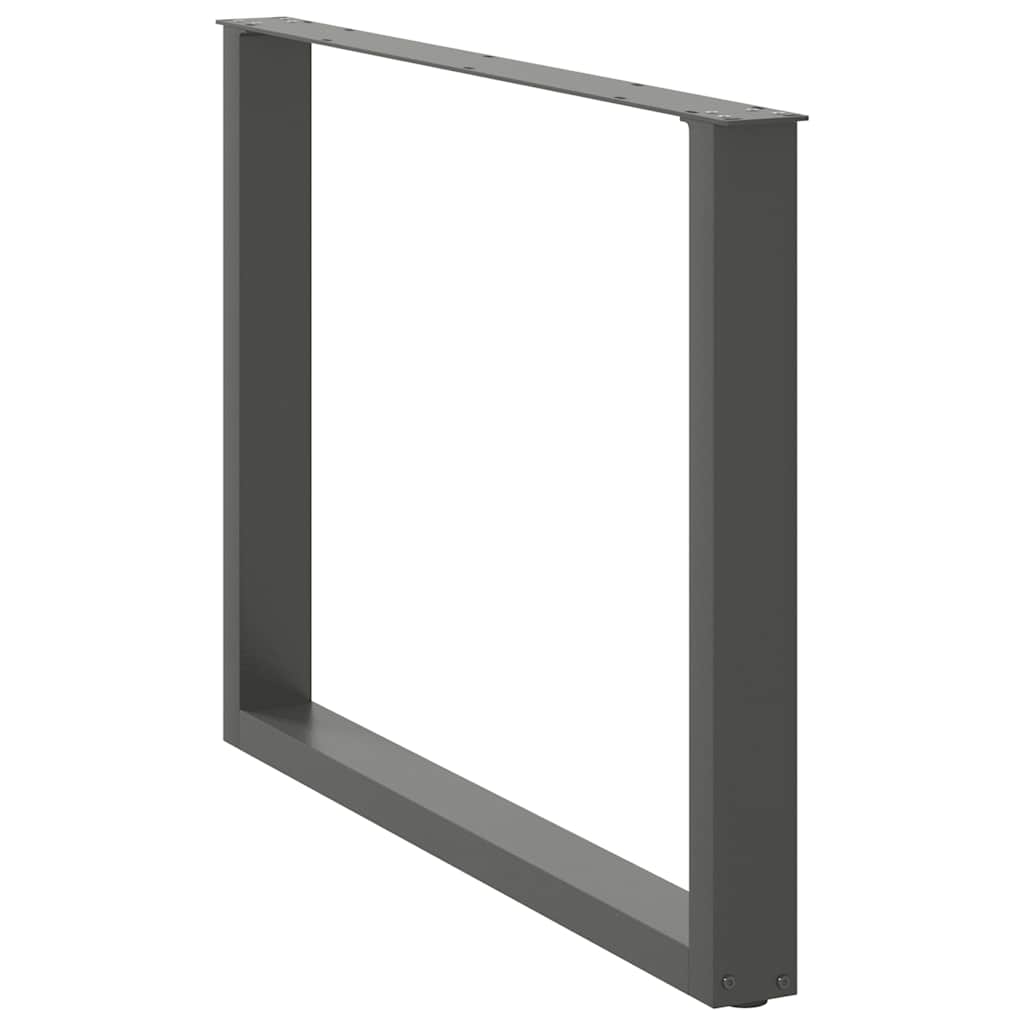Pés para mesa de jantar em formato de u, 2 peças, antracite, 100x(72-73) cm, aço