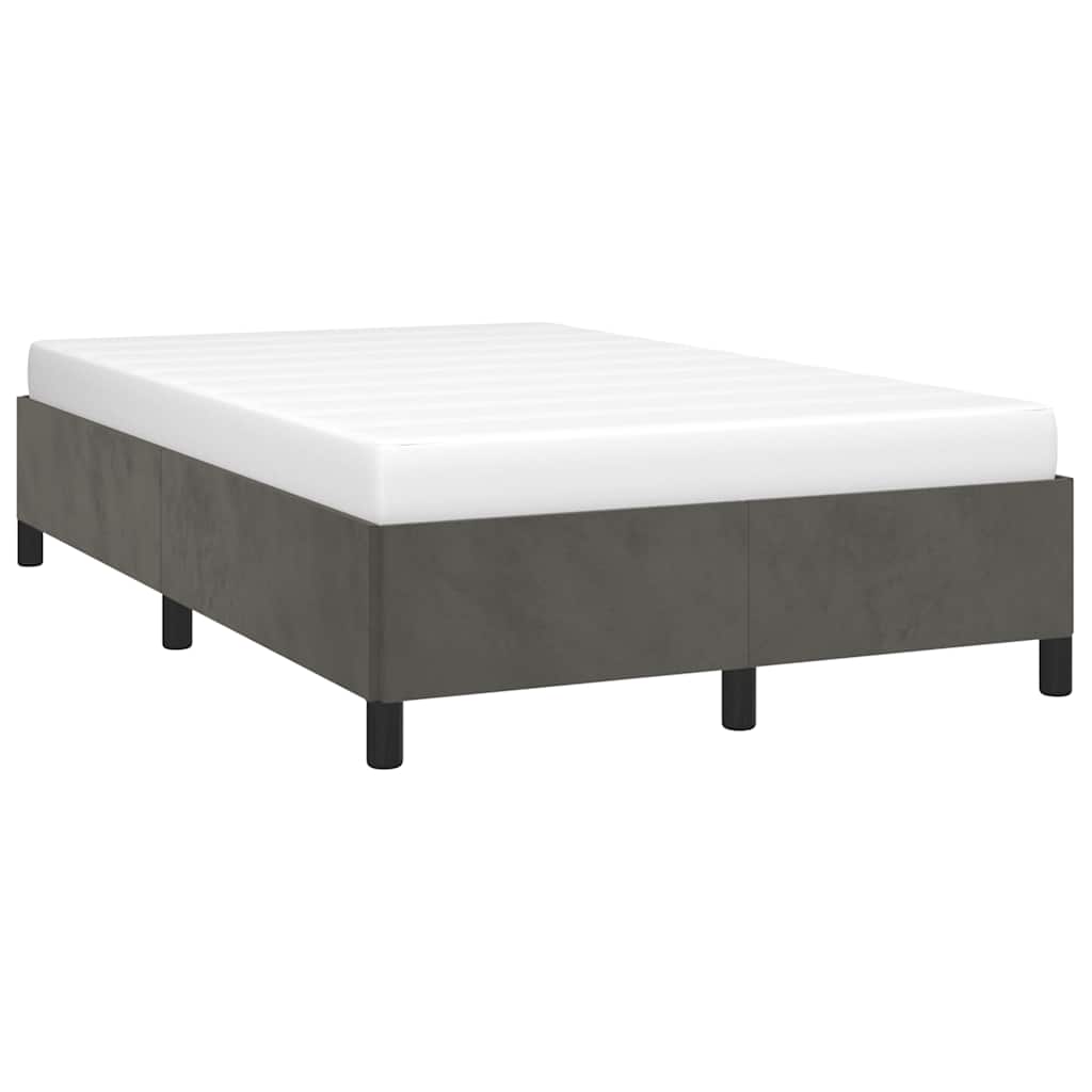 Estrutura de cama sem colchão 120x190 cm veludo cinza escuro