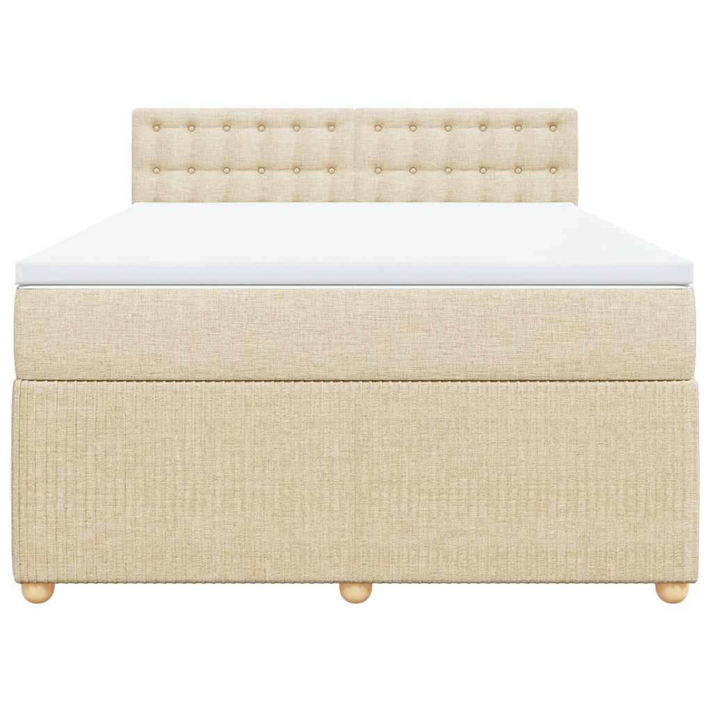 Cama com molas/colchão 140x200 cm tecido cor creme