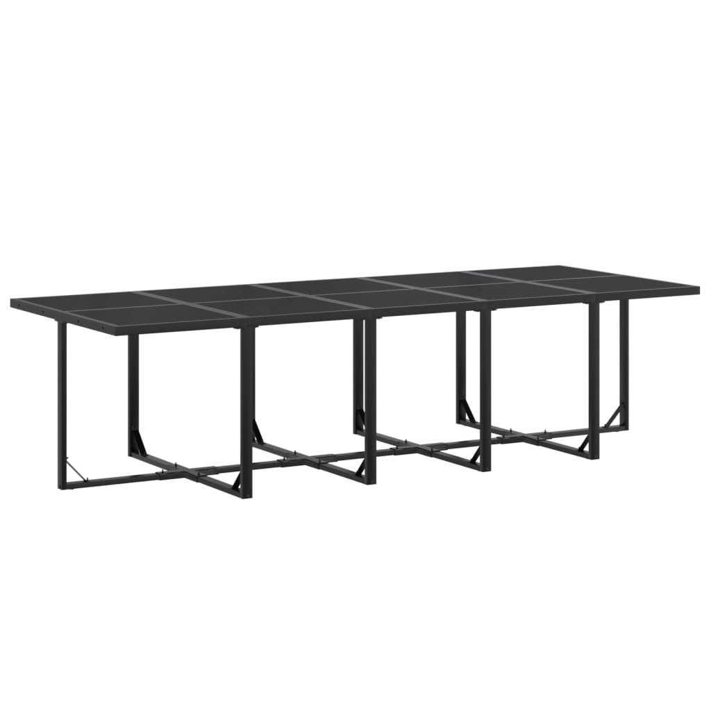 15 Pcs conjunto de jantar para jardim textilene preto
