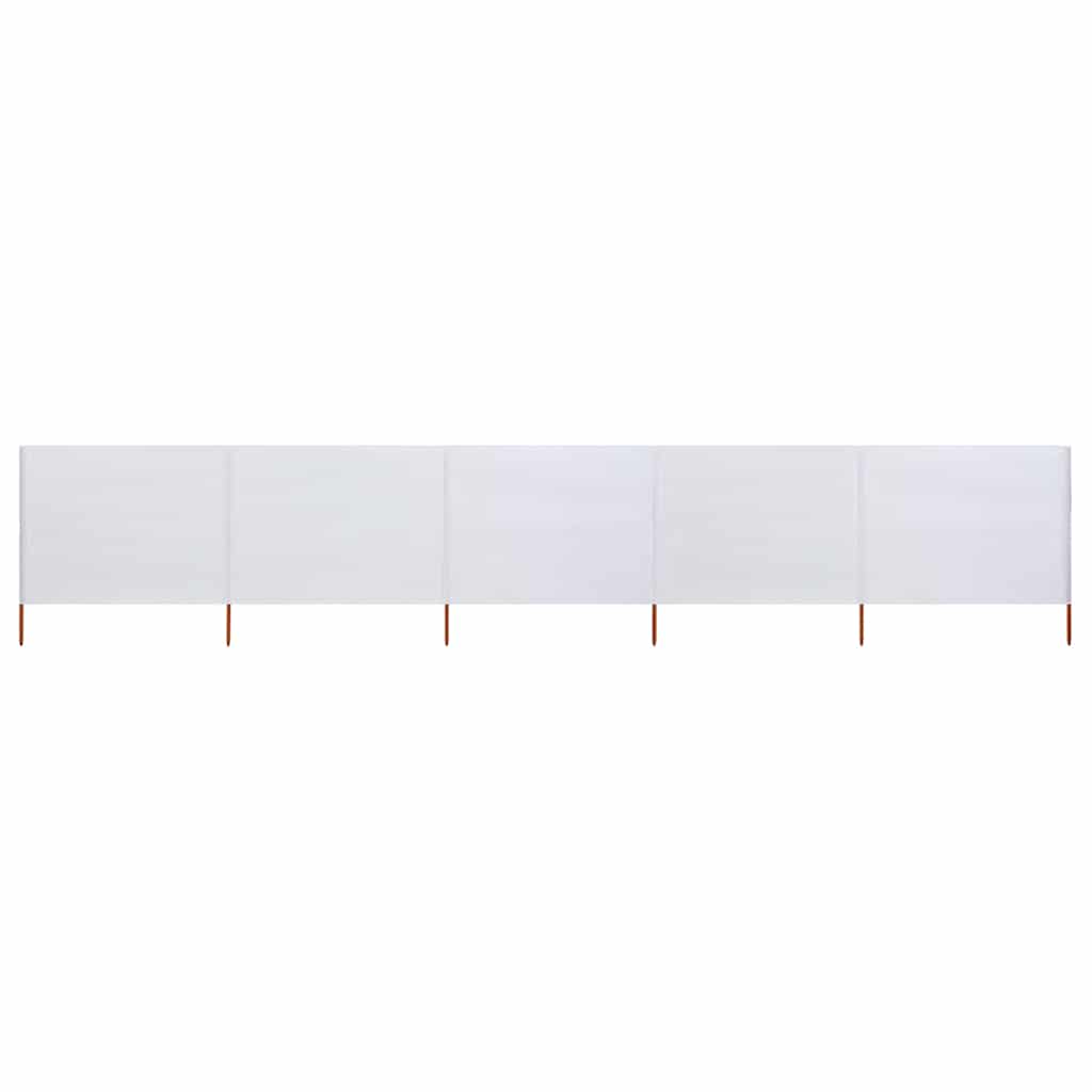 Para-vento com 5 painéis em tecido 600x80 cm cor areia branco