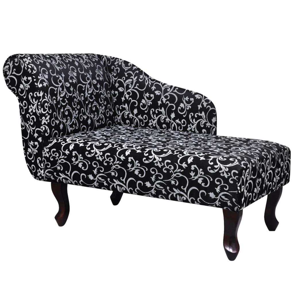 Chaise lounge com tecido preto e branco