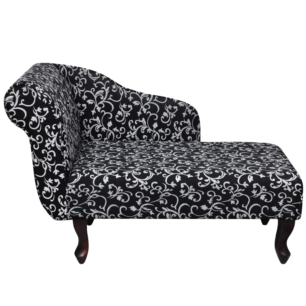 Chaise lounge com tecido preto e branco