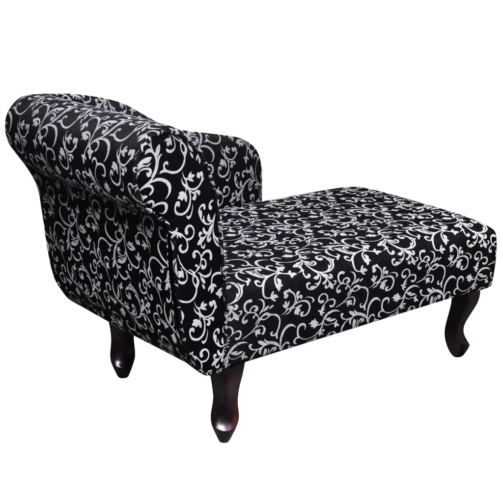 Chaise lounge com tecido preto e branco