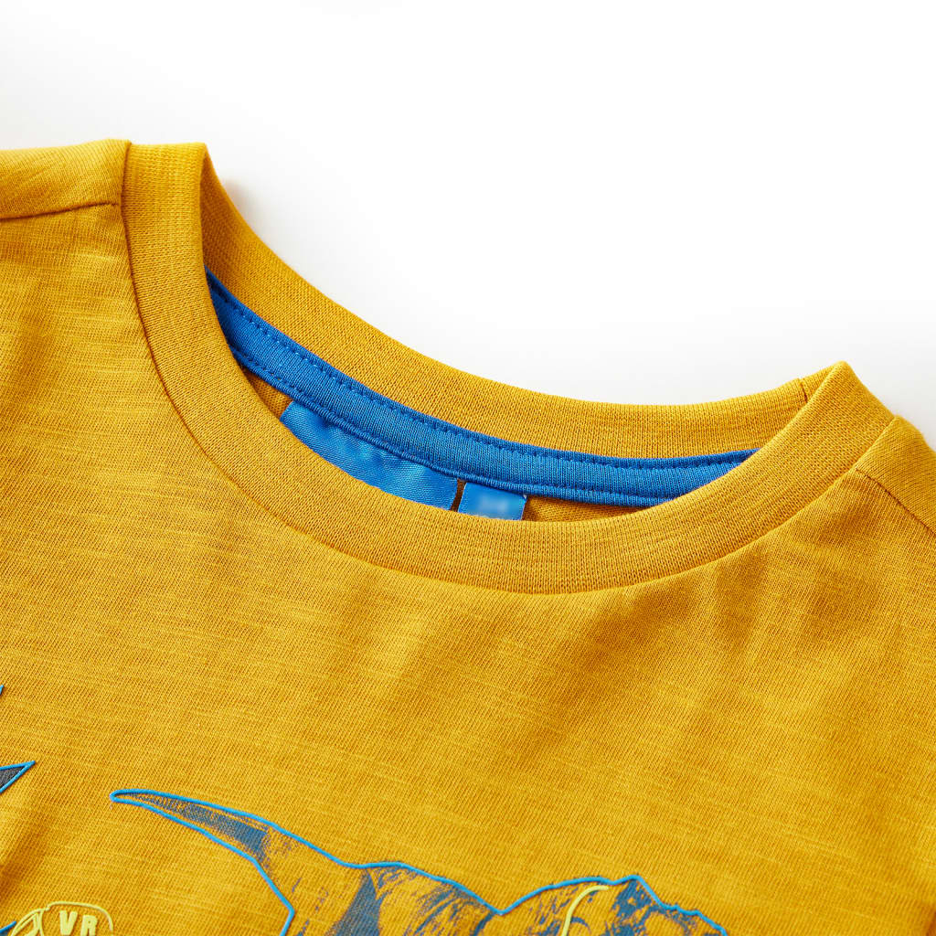 T-shirt de manga comprida para criança cor ocre 104