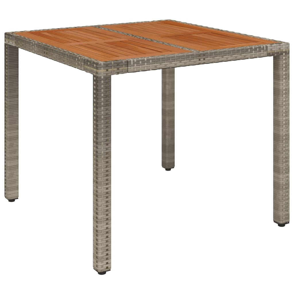 3 Pcs conjunto de jantar p/ jardim c/ almofadões vime PE cinza