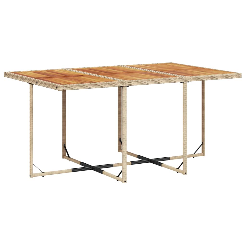 7 Pcs conjunto de jantar p/ jardim com almofadões vime PE bege