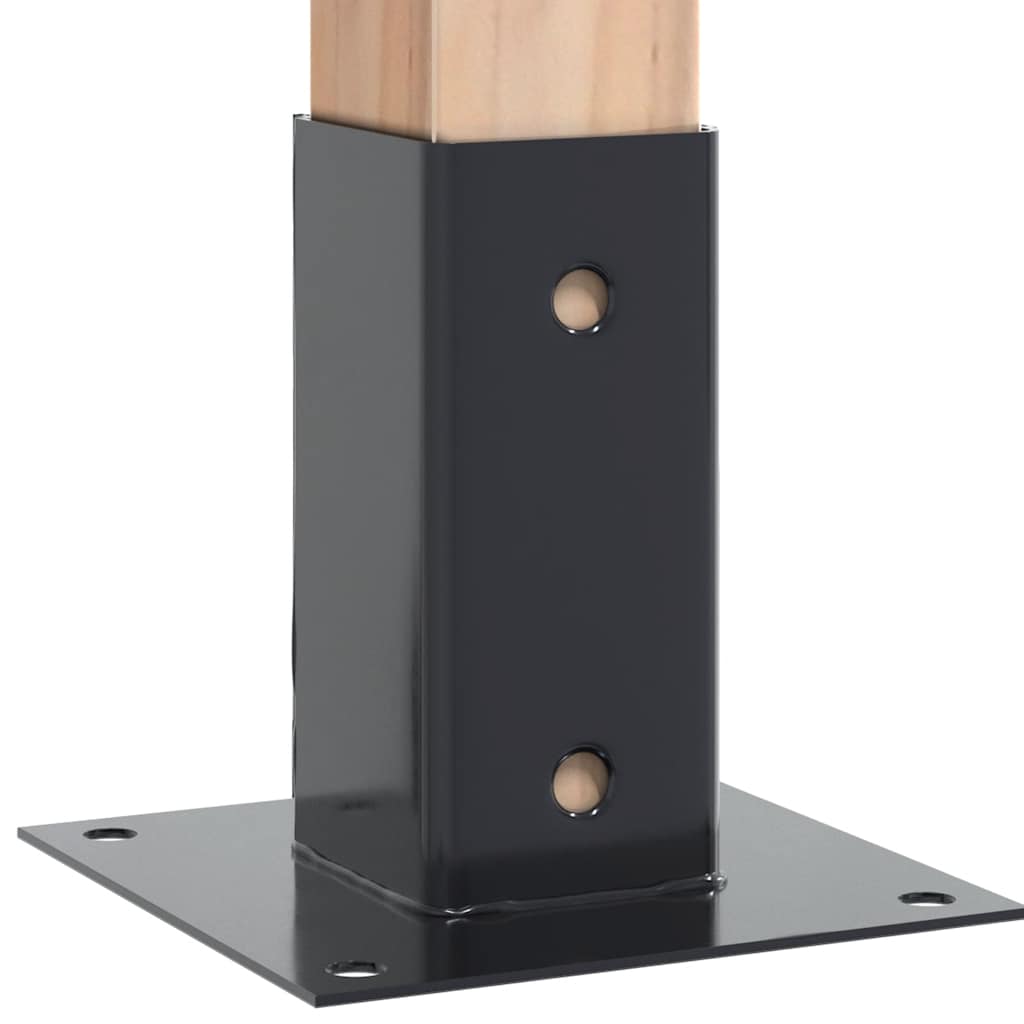 Bases de coluna quadradas 12 peças 71x71 mm aço revestido a pó