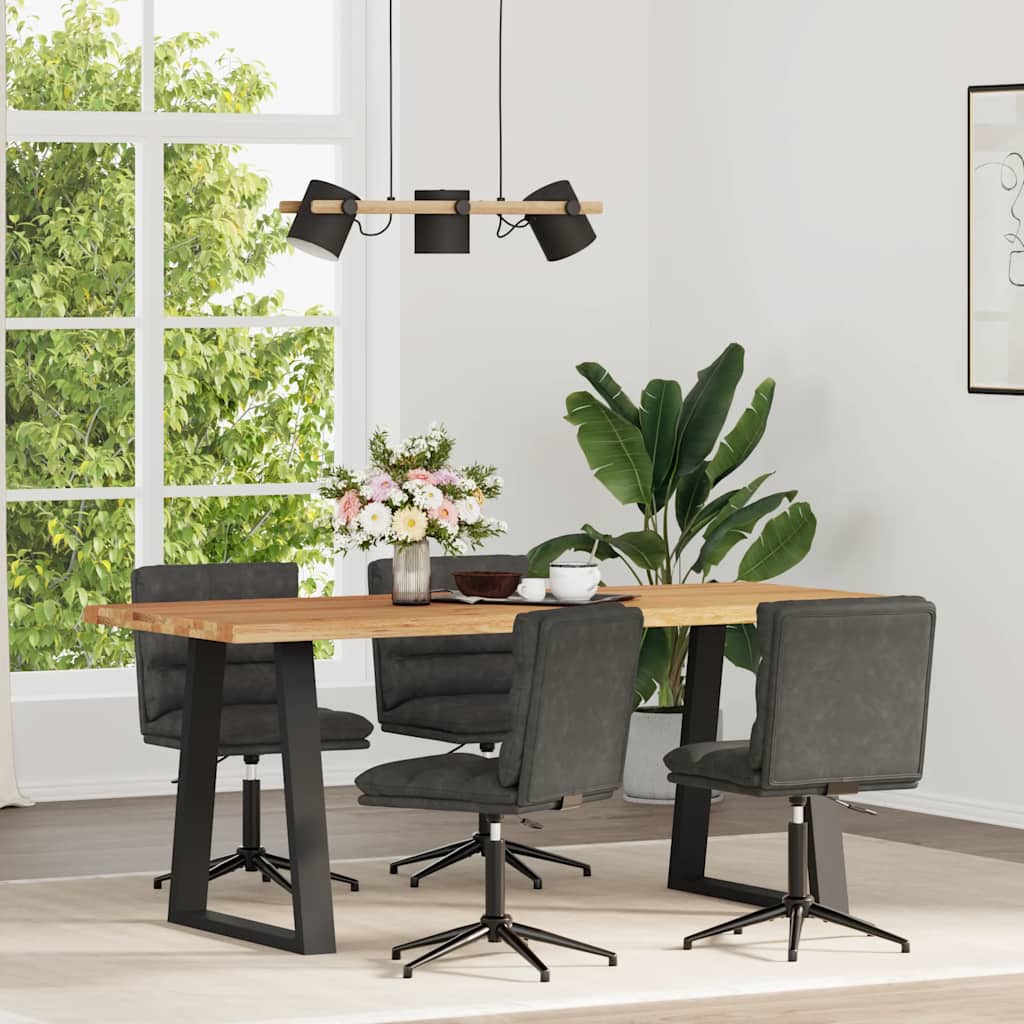 Cadeiras de jantar 4 pcs couro artificial preto