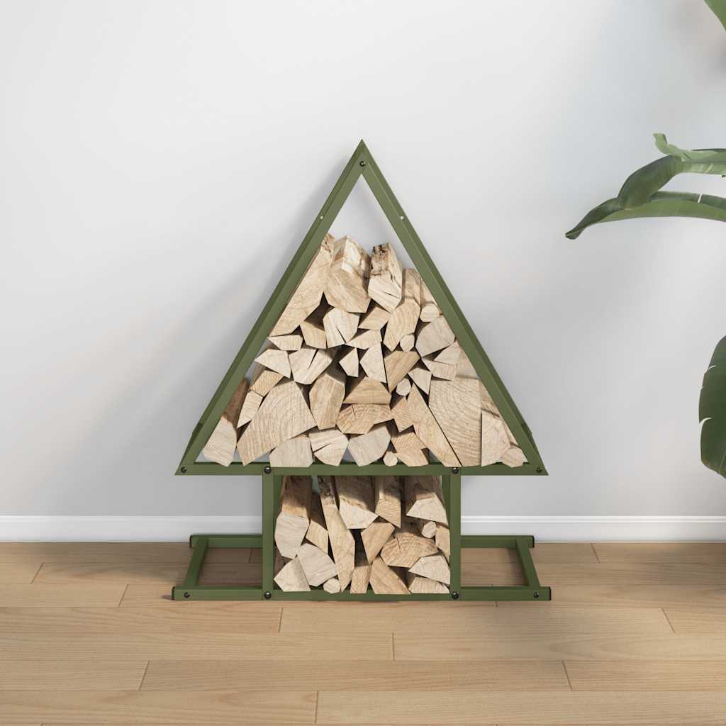 Suporte para lenha aço laminado a frio verde azeitona