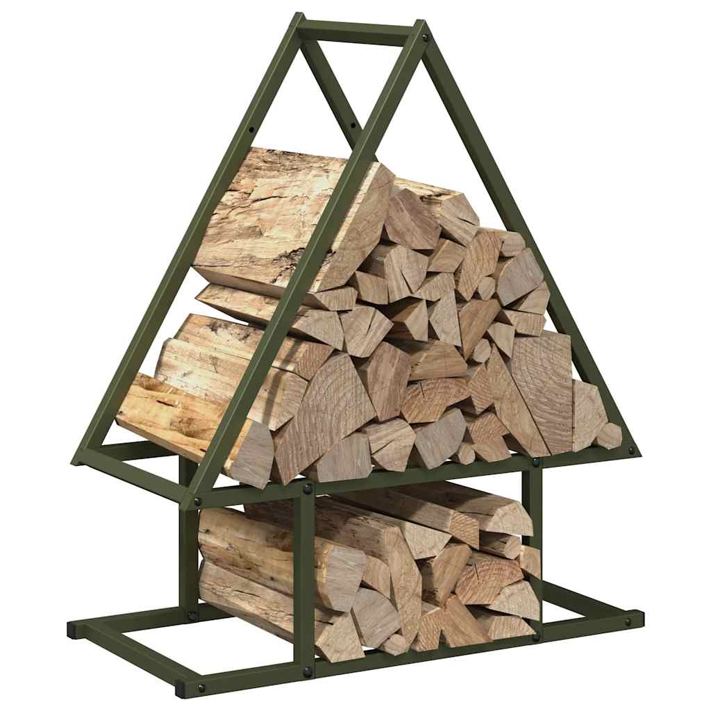 Suporte para lenha aço laminado a frio verde azeitona
