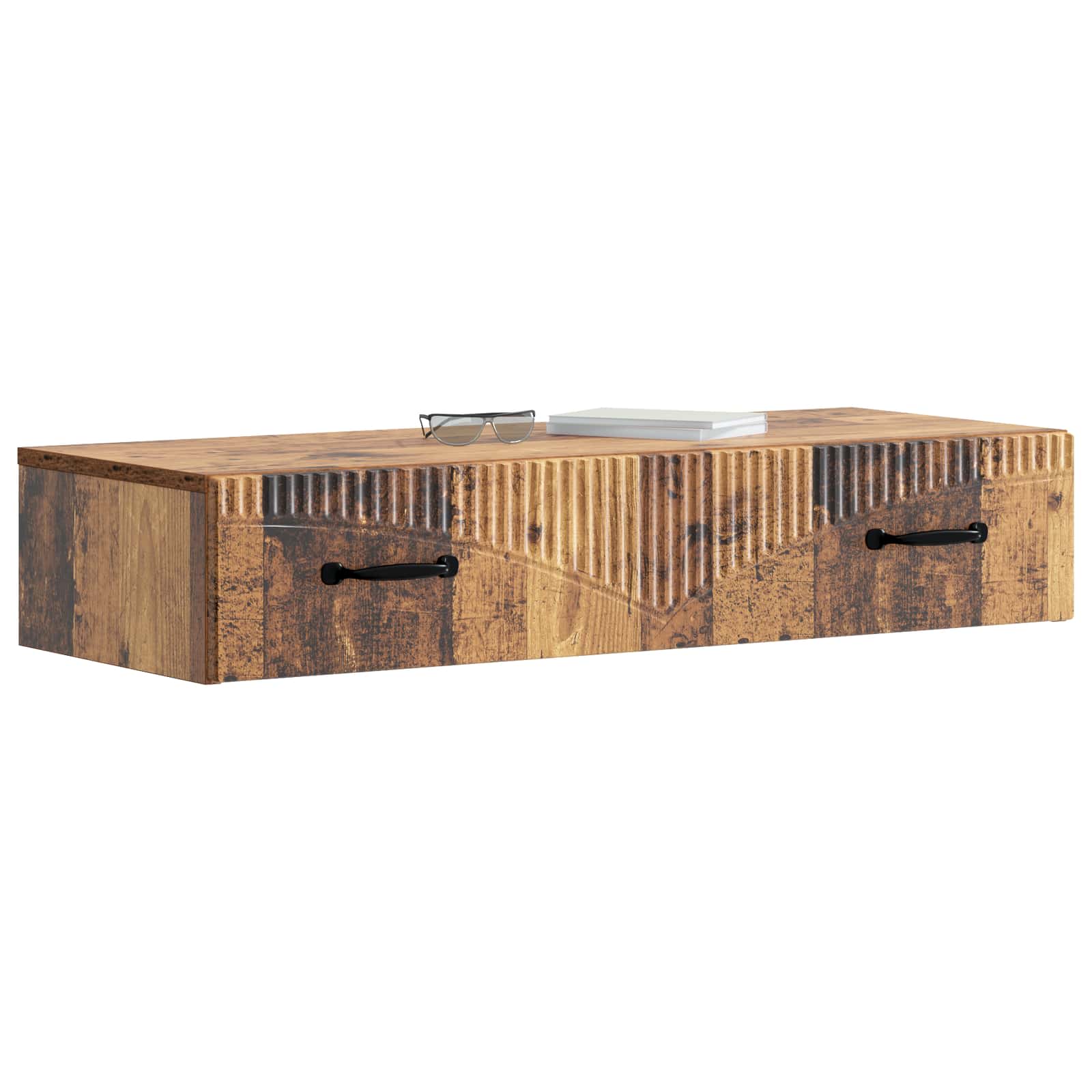Mesa lateral de parede madeira antiga 87,5 x 34,5 x 17 cm