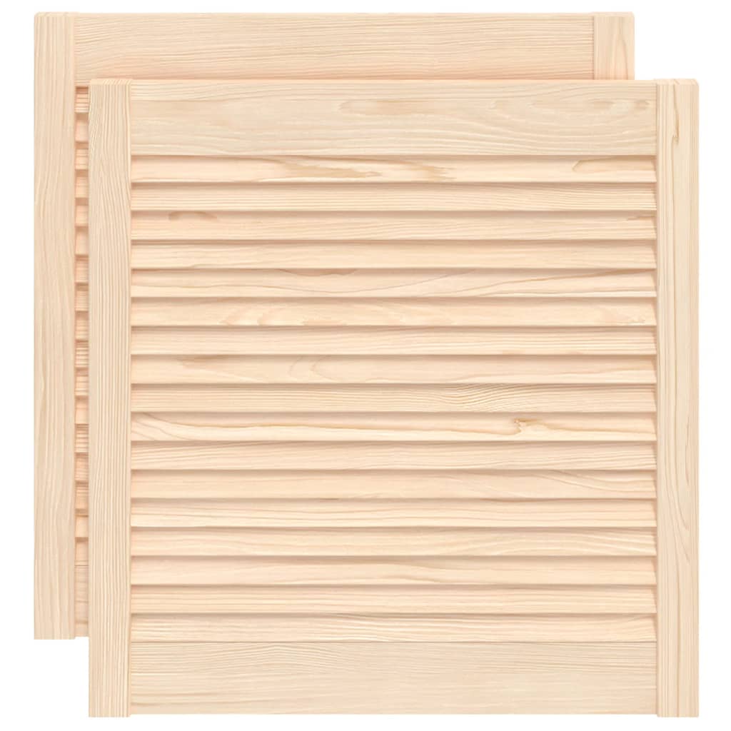 Portas de armário 2 pcs com design de persiana pinho maciço