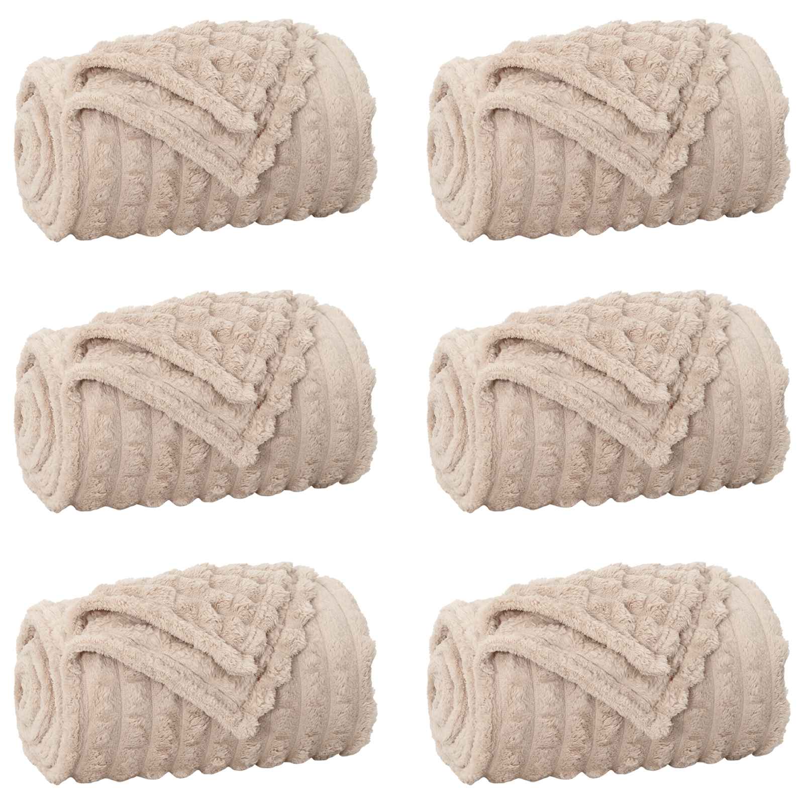 Cobertores de sofá 6 unid. bege 200 x 150 cm 4.5 lã