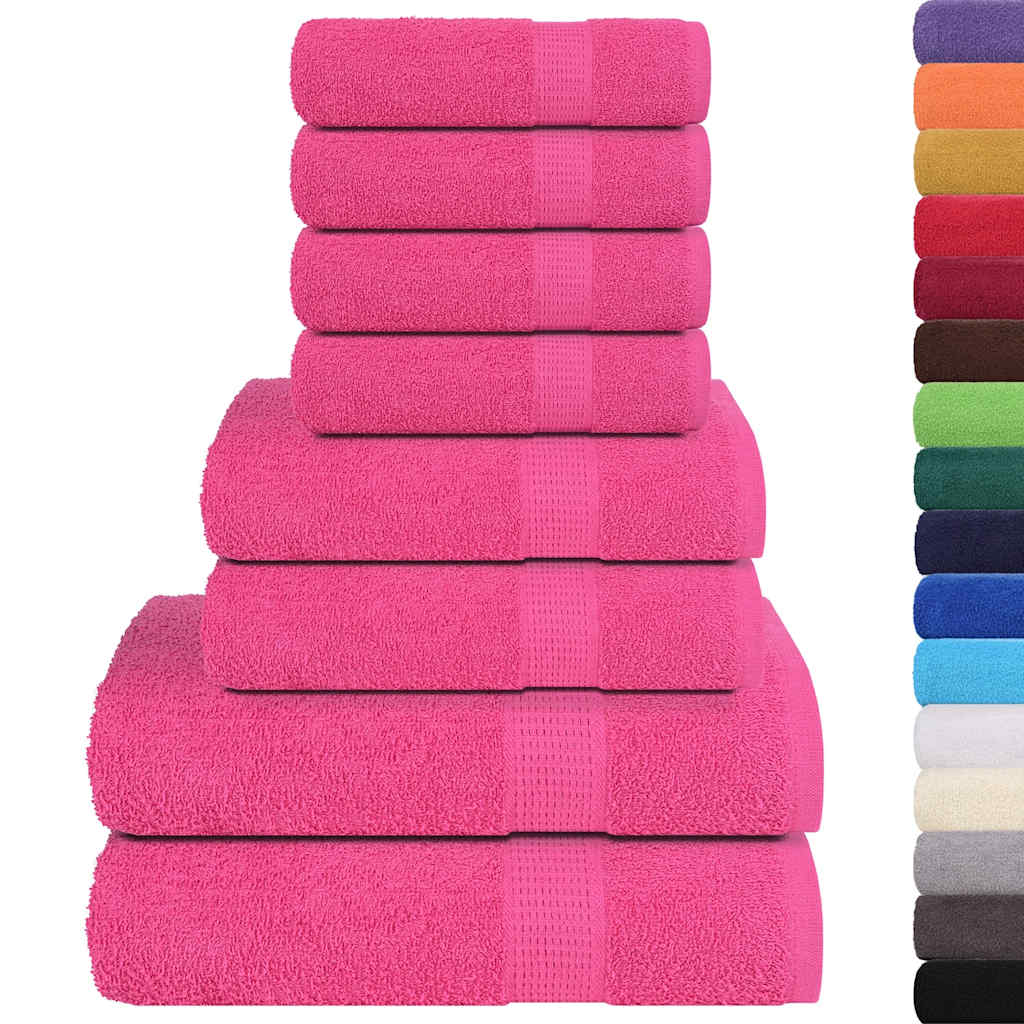 8Pcs conjunto de toalhas frogn 360 g/m² rosa