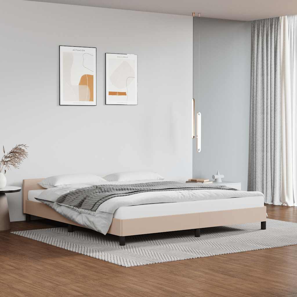 Estrutura cama c/ cabeceira sem colchão 160x200 cm cappuccino