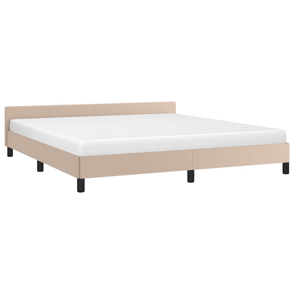 Estrutura cama c/ cabeceira sem colchão 160x200 cm cappuccino
