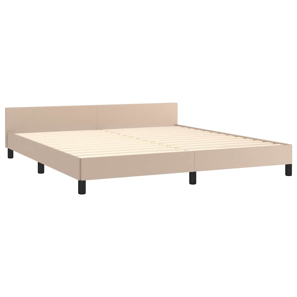 Estrutura cama c/ cabeceira sem colchão 160x200 cm cappuccino