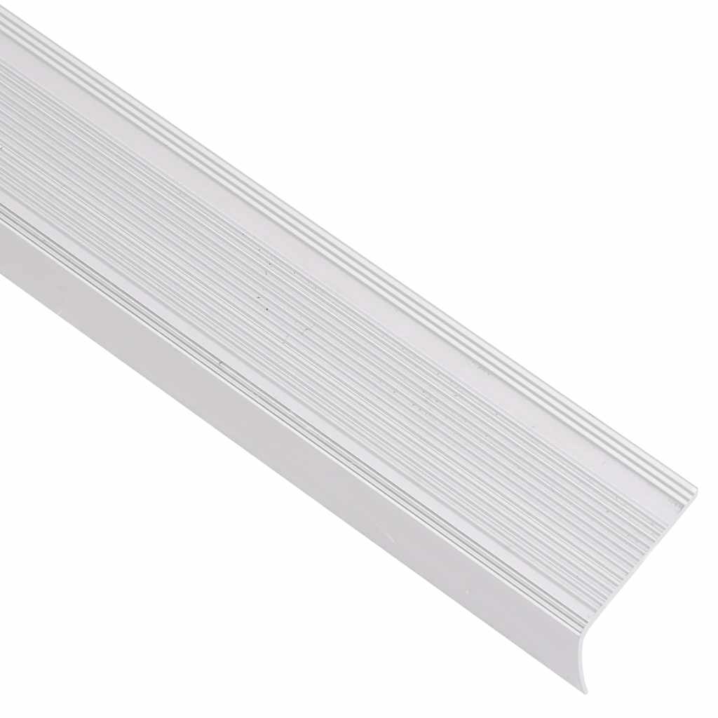 Perfil p/ escada em forma de l 15 pcs alumínio 100 cm prateado
