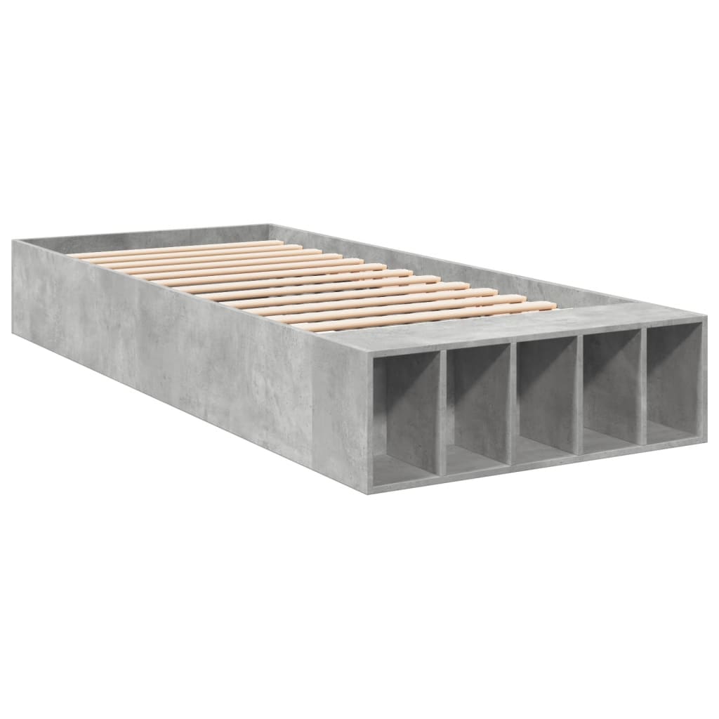 Estrutura de cama 90x190 cm derivados de madeira cinza cimento