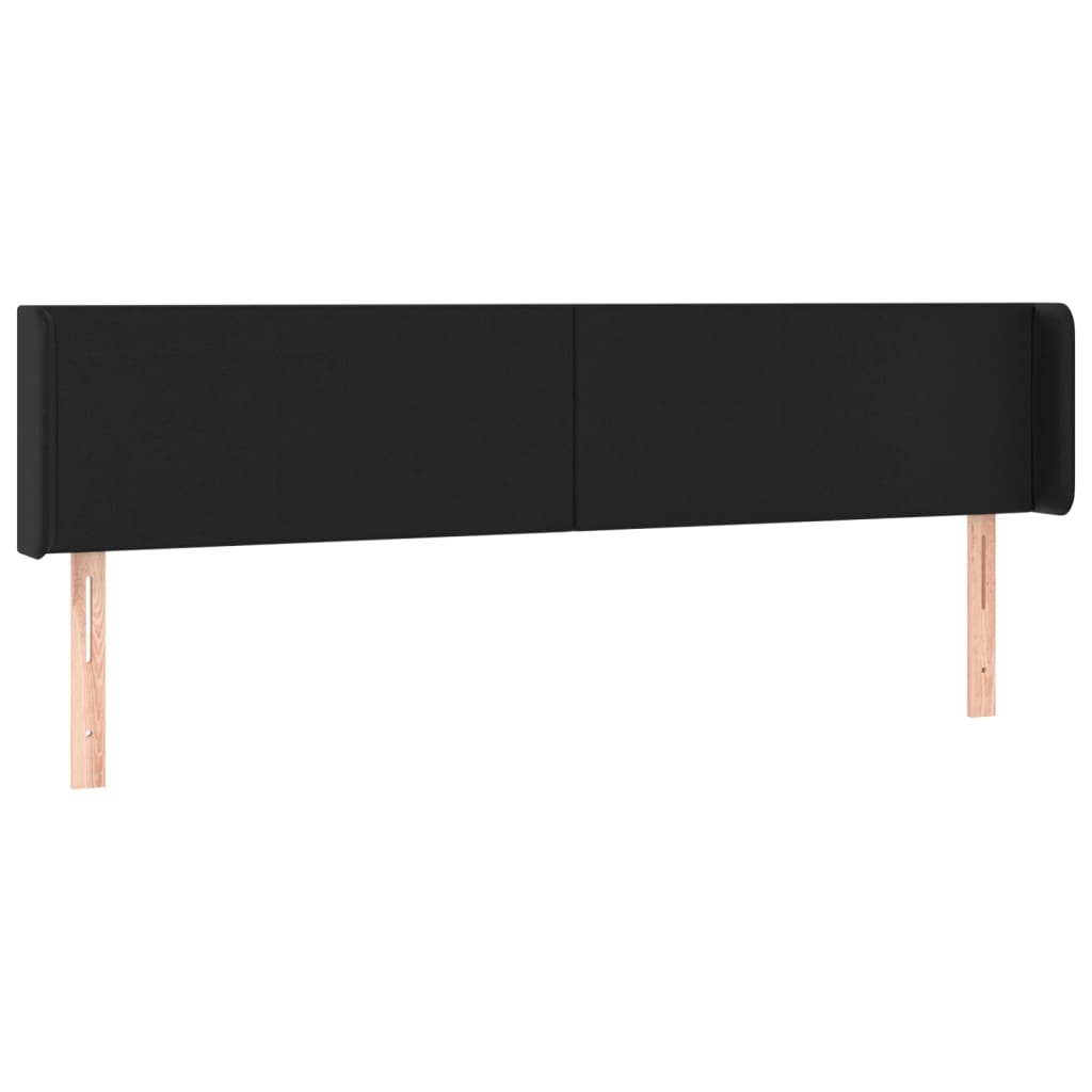 Cabeceira de cama c/ LED couro artificial 163x16x78/88 cm preto