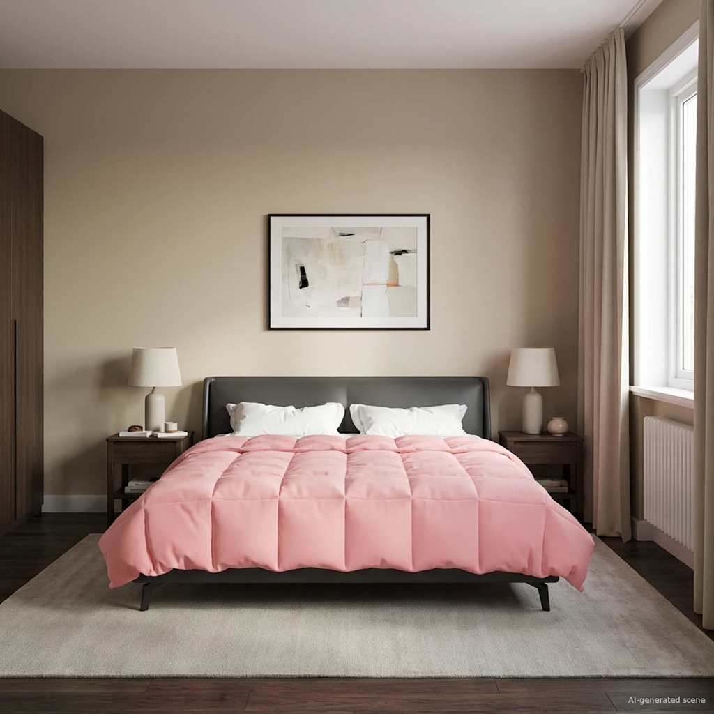 Duvet de ano inteiro colchonete rosa 200 x 240 cm microfibra